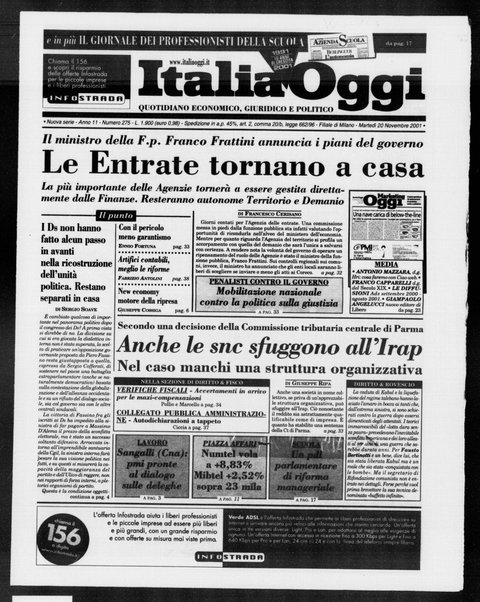 Italia oggi : quotidiano di economia finanza e politica